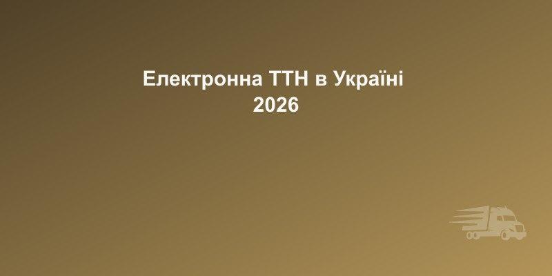 Електронна ТТН (e-TTN) в Україні 2026: що потрібно знати